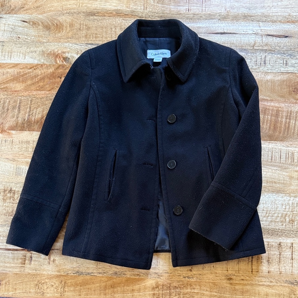 Wool and cashmere lined Calvin Klein jacket women’s small 4 black